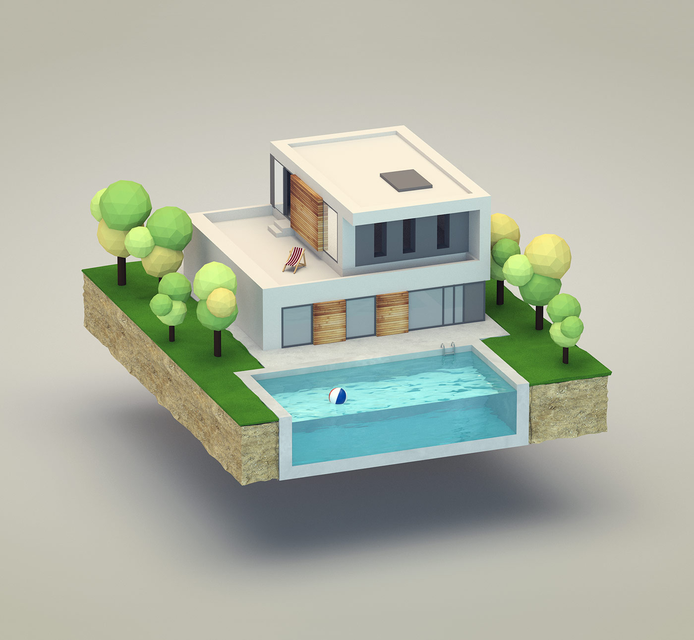 Low-Poly House in C4D
